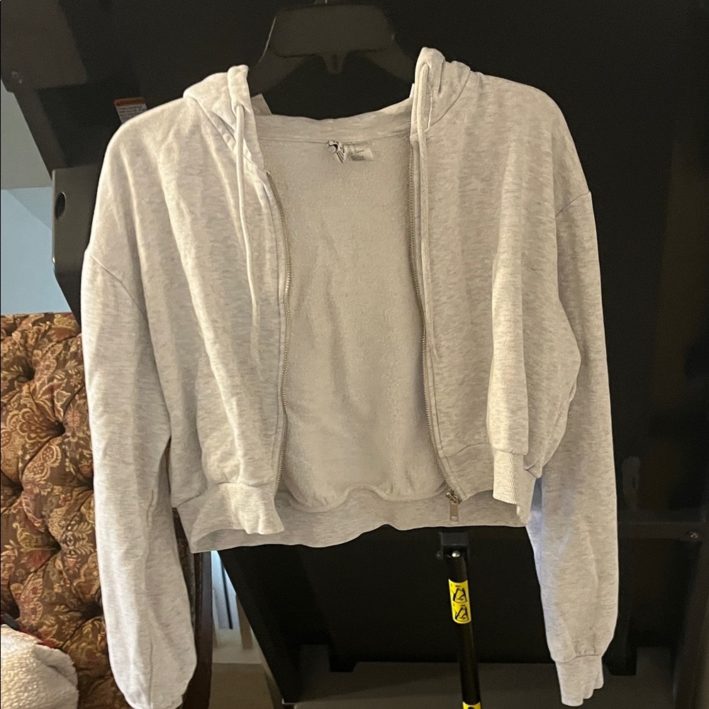 Divided H&M Light Gray Women's Zip-Up Hoodie